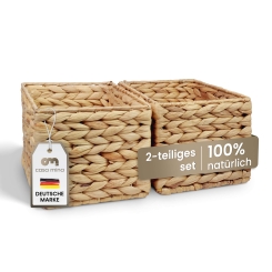 Casa Mina® Regalkorb aus Wasserhyazinthe 2er Set S 