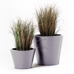 Zink Blumenkübel Manado 2er Set silber Ø40cm und Ø30cm 