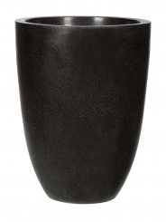 Fiberglas Pflanzkübel Capi Lux Terazzo Schwarz 