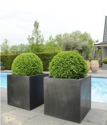 Fiberstone Pflanzkübel "Block" schwarz 50x50x50cm 