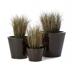 Zink Blumenkübel Manado 2er Set braun Ø40|30cm 